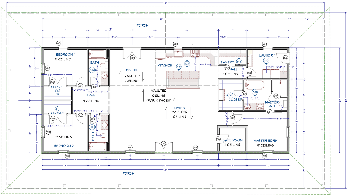 Henewood Barndominium House Plan (PL-245033)