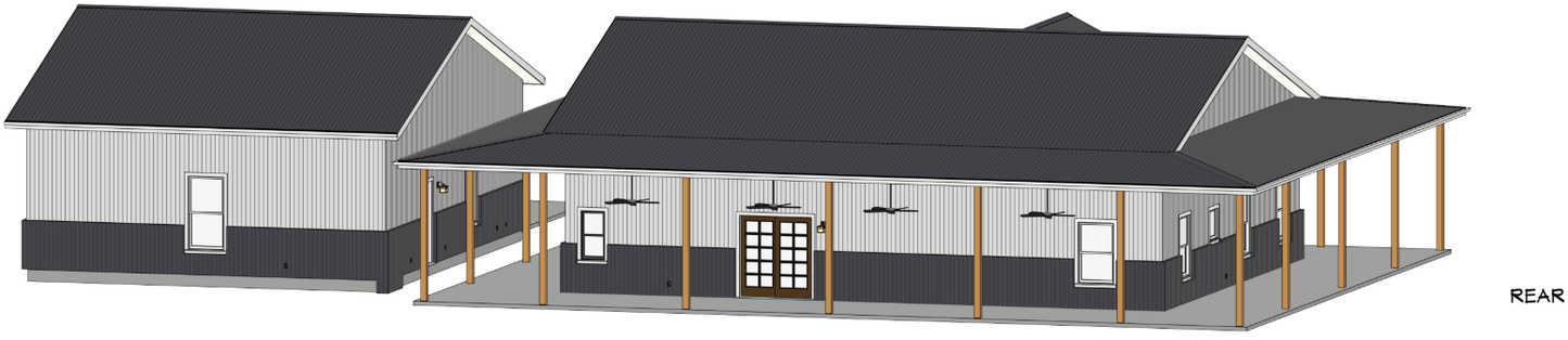 Ledger Barndominium House Plan (PL-200042)