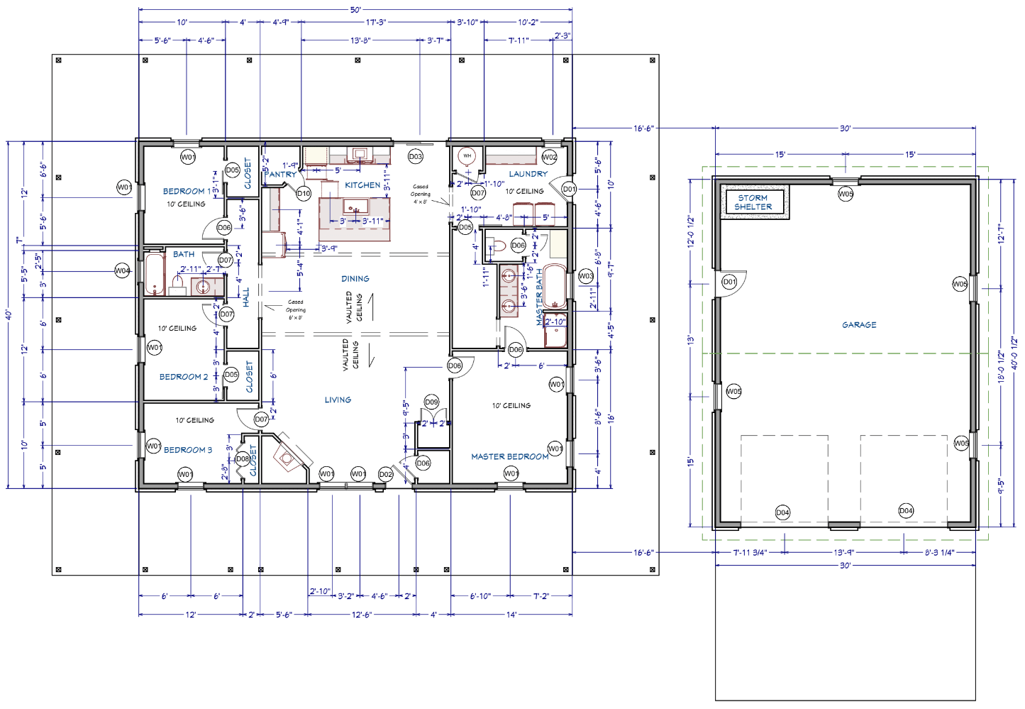 Ledger Barndominium House Plan (PL-200042)