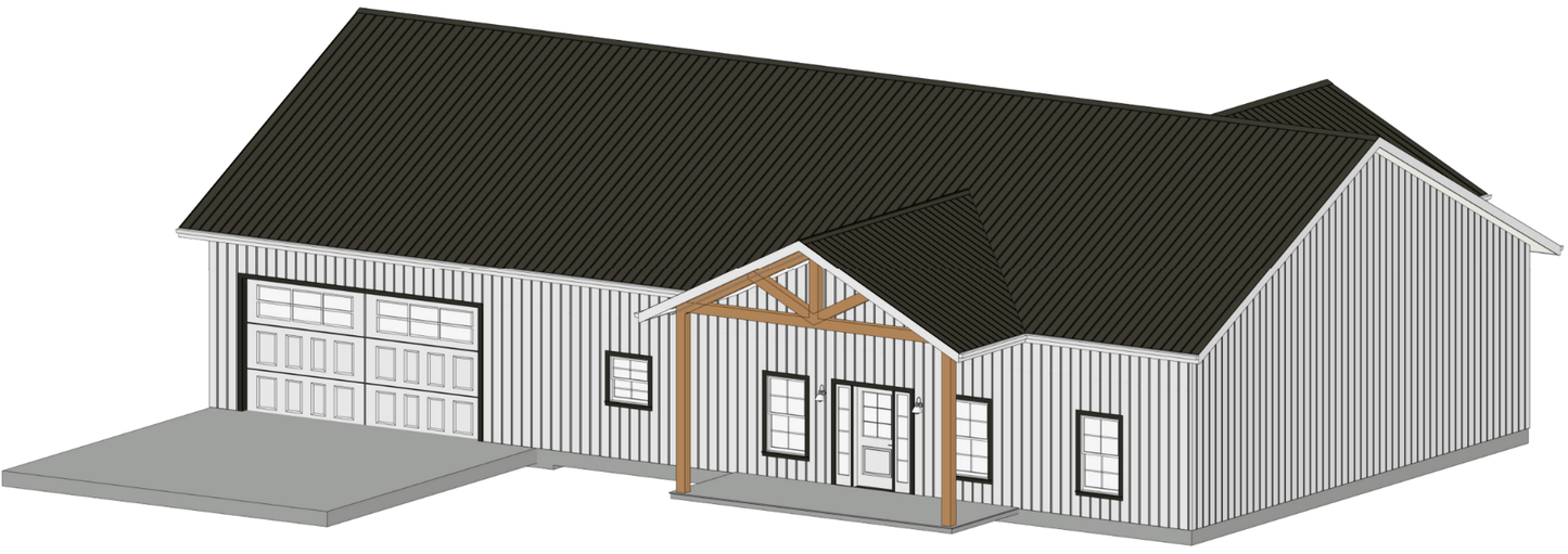 Harkenwood Barndominium House Plan (PL-200032)