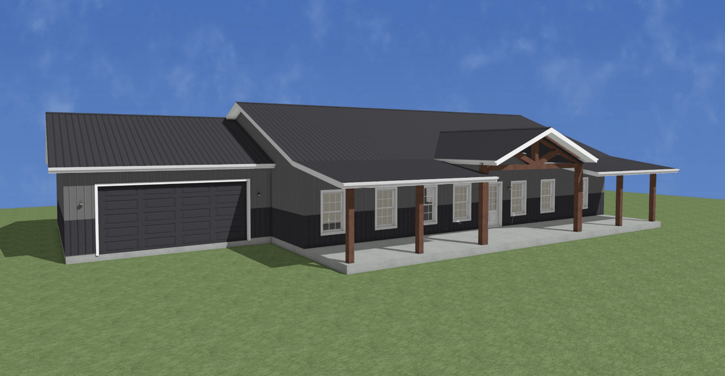 Leawood Barndominium House Plan (PL-240043)