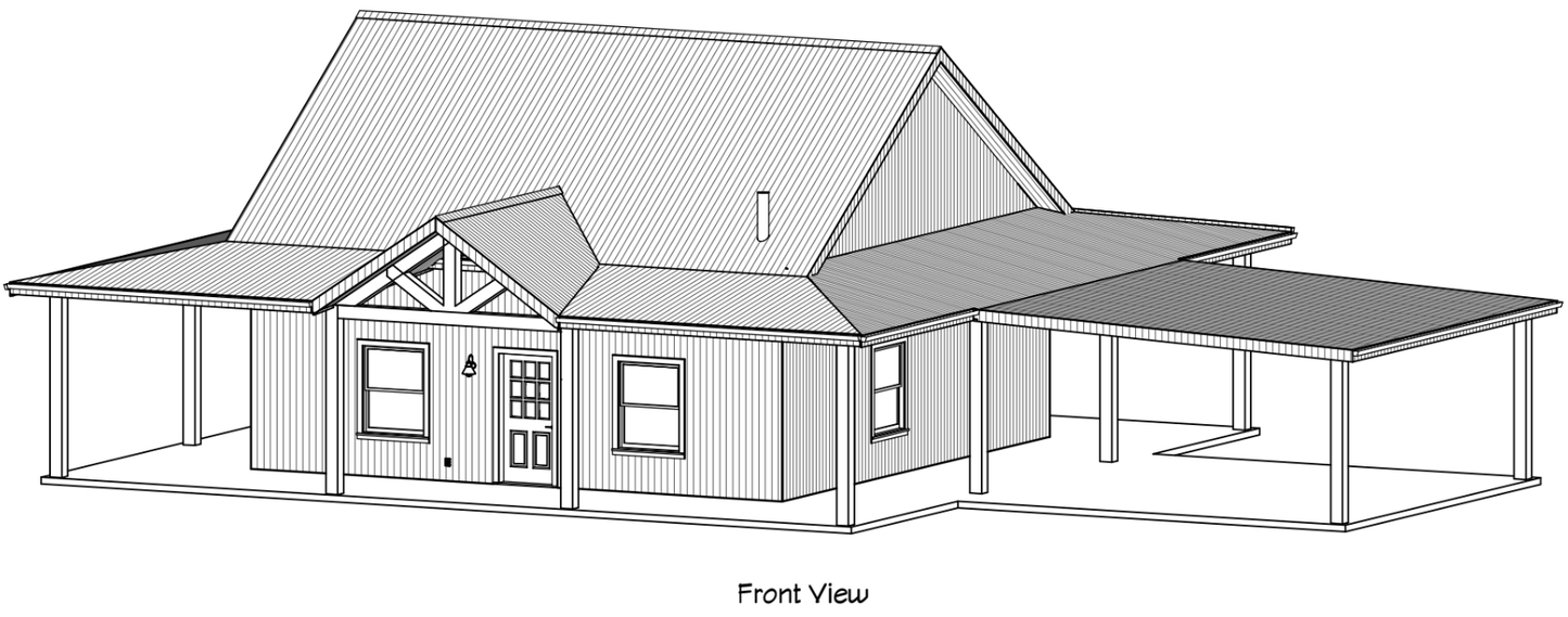 Slatemill Barndominium House Plan (PL-101224)