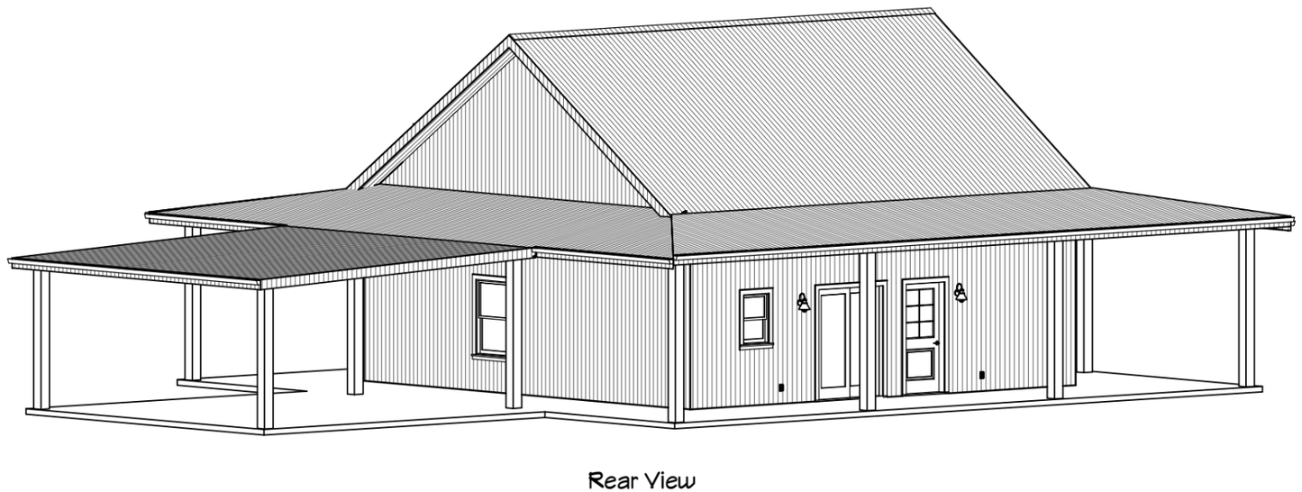 Slatemill Barndominium House Plan (PL-101224)