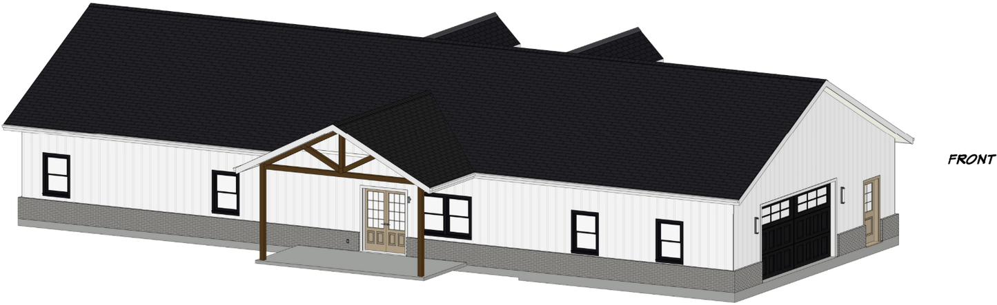 Wisewood Barndominium House Plan (PL-180032)